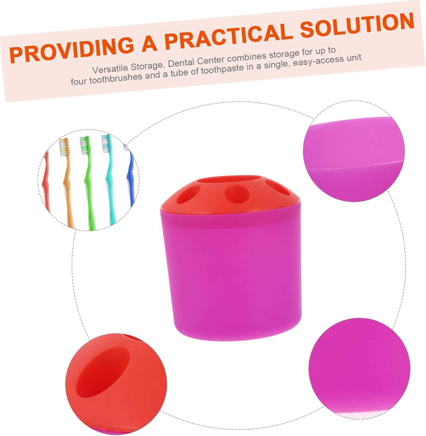 Beatifufu Toothbrush Holder 4 Slot Organizer