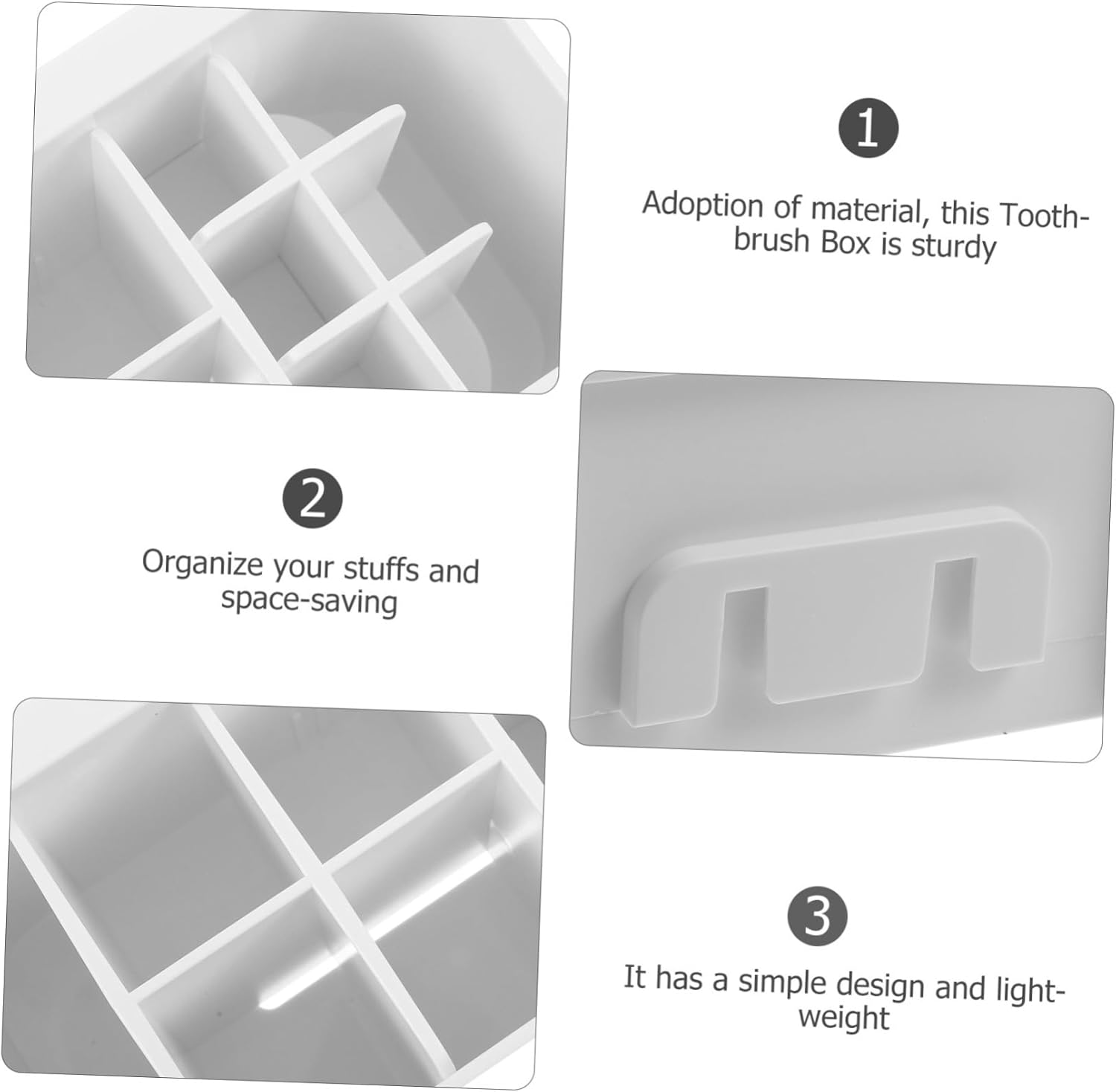 STOBAZA Bathroom Storage Organizer Wall Mounted Toothbrush Holder Modern Design