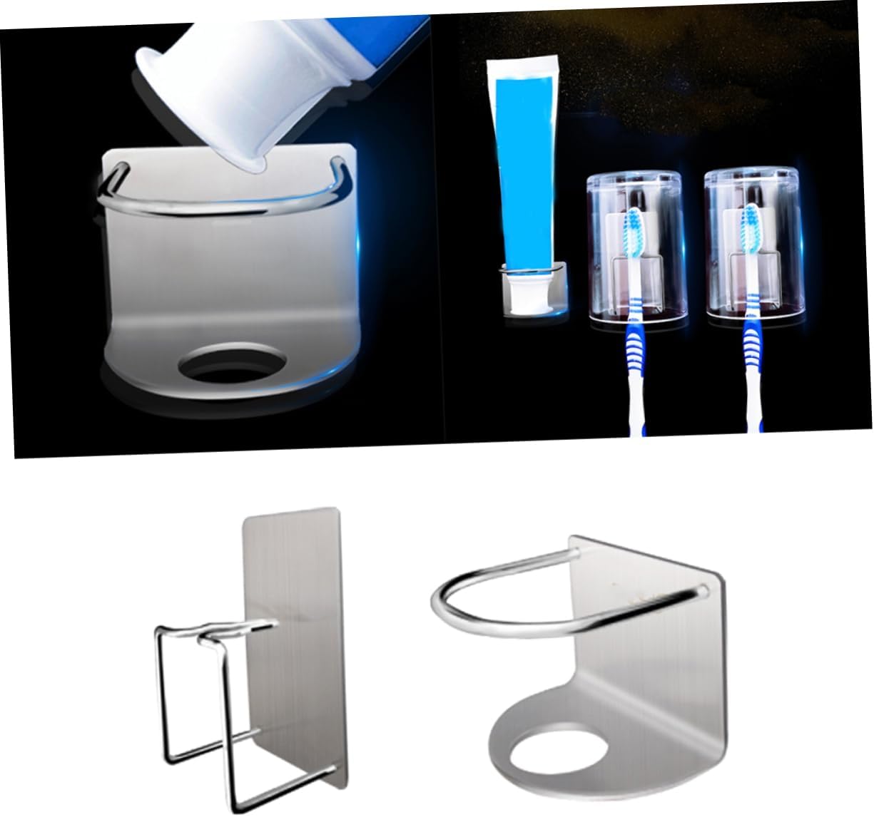 Space-Saving Stainless Steel Toothbrush Holder