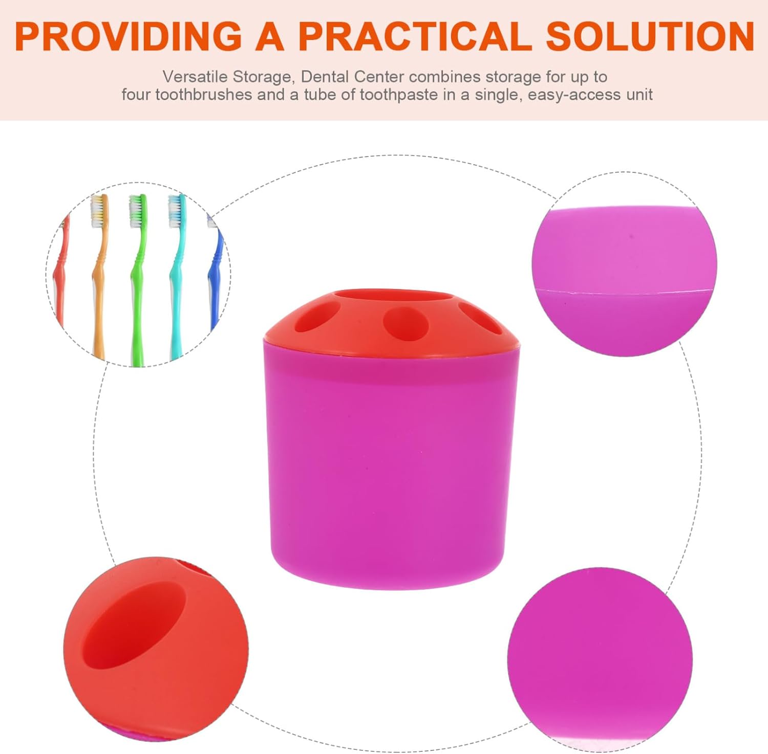 Toothbrush Holder with Toothpaste Storage and Countertop Organizer