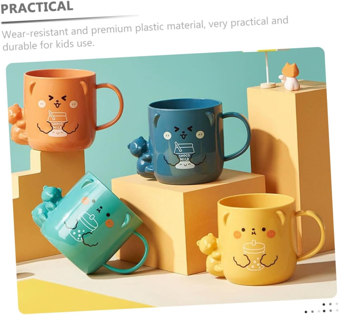GleavI 2-Piece Cartoon Bear Toothbrush Cup Set