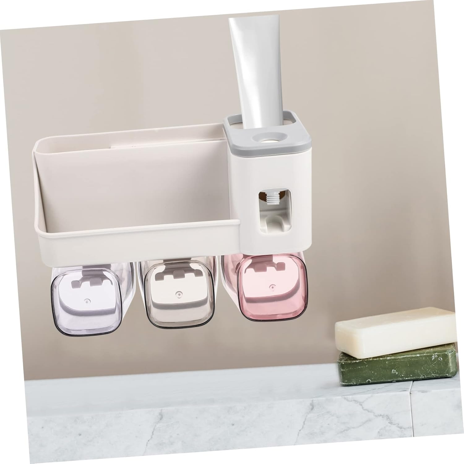 GLEAVI Multi-Functional Toothbrush Holder Gargle Cup Organizer for Bathroom Shower Kitchen