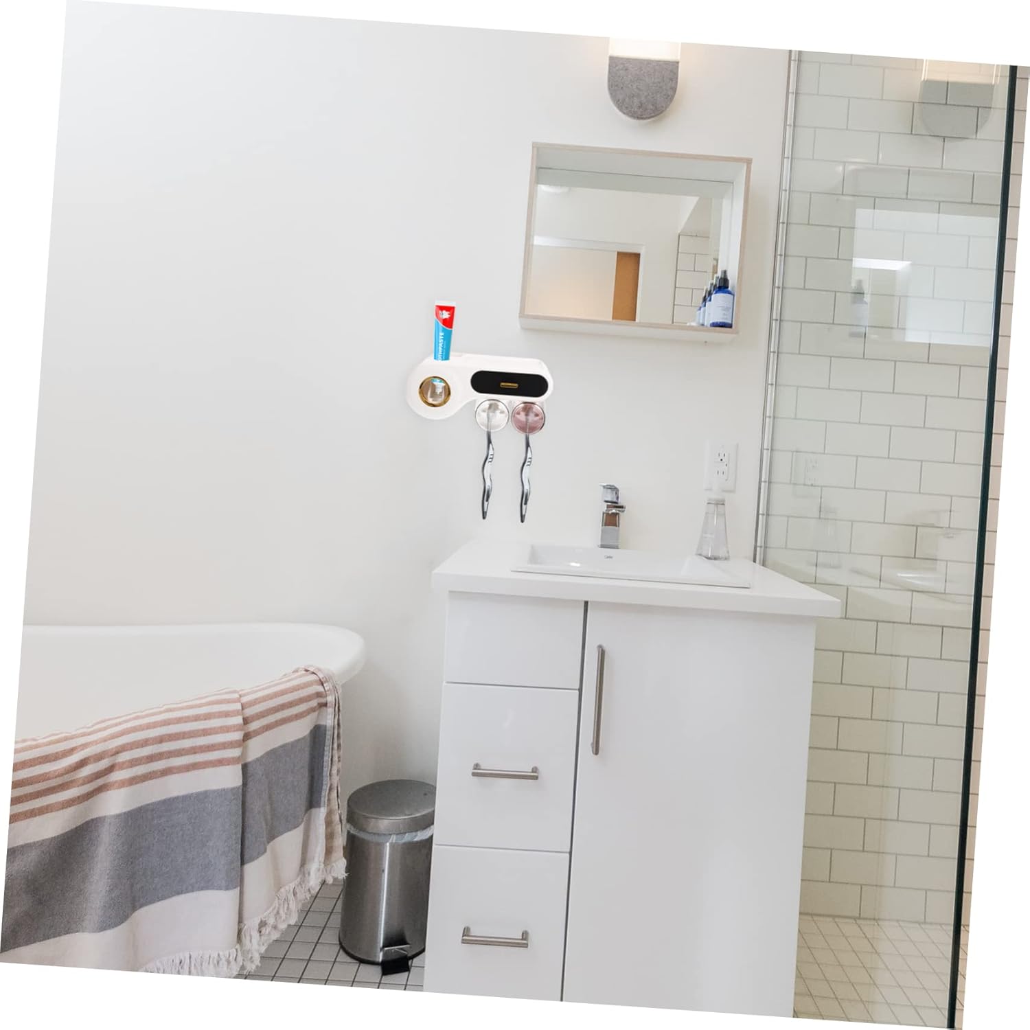 Multi-Use Wall-Mounted Organizer for Toothbrushes More