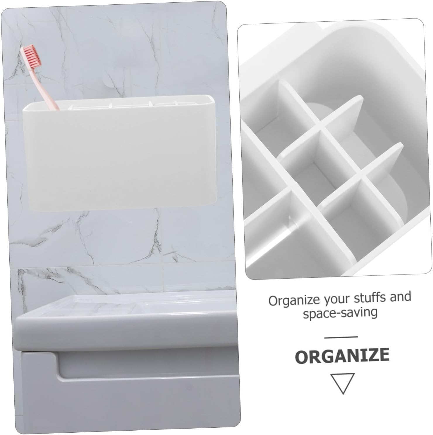 Anneome Nail Design Toothbrush Holder White Bathroom Organizer