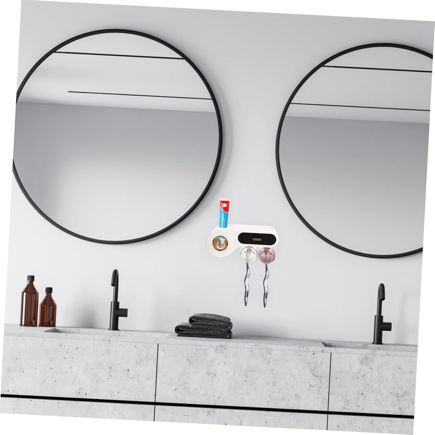 Yardenfun Wall Mounted Bathroom Organizer with Cup Storage