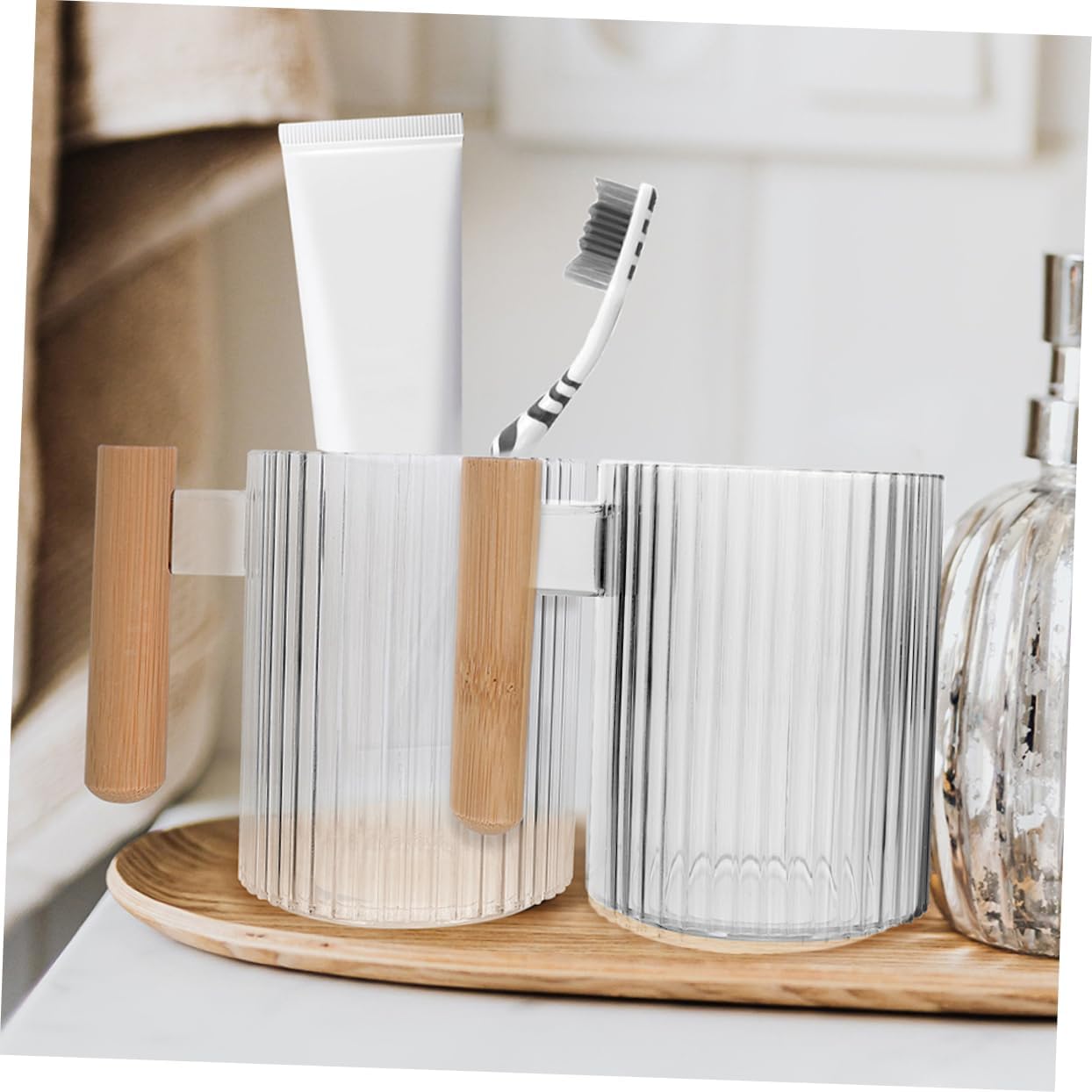 Cabilock Toothbrush Storage Cup 4pcs Black Reusable