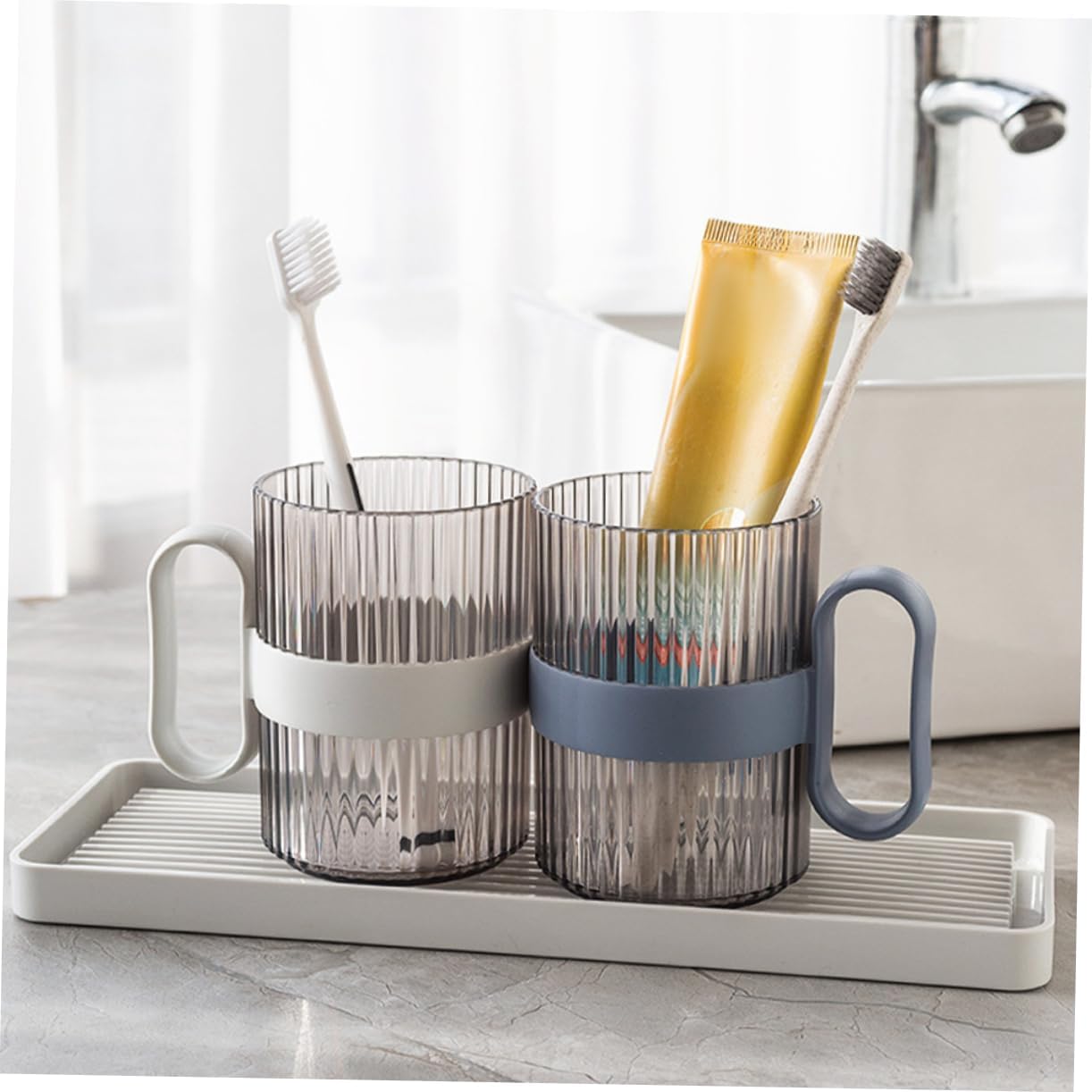Zerodeko 4pcs Reusable Toothbrush Cups Holder