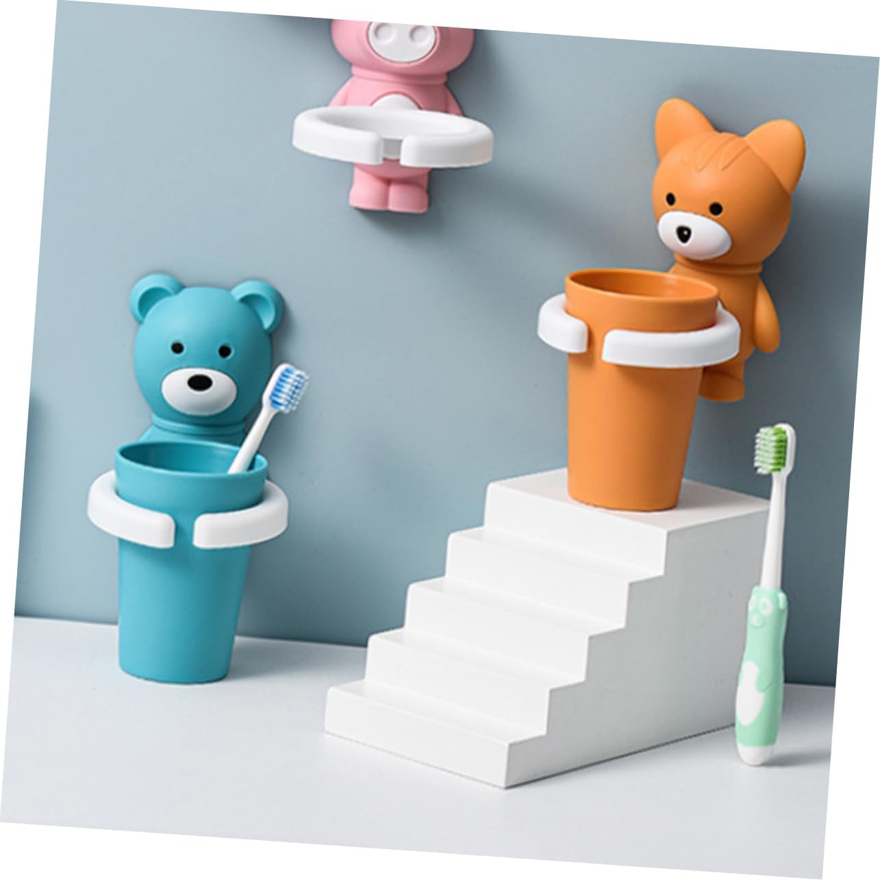 Housotel Toothbrush Holder for Kids Durable Wall-Mounted Storage Solution