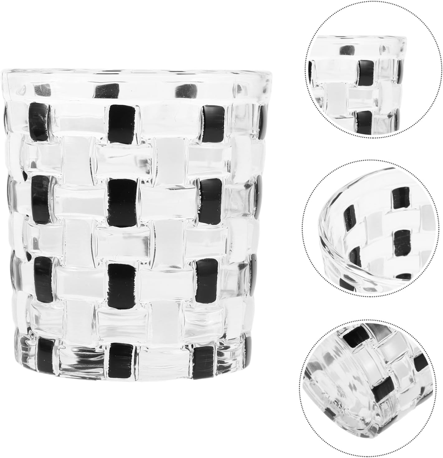 Cabilock Checkerboard Glass Toothbrush Holder