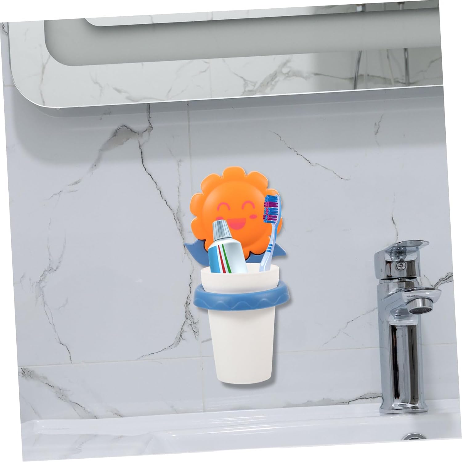Cartoon Kids Wall Toothbrush Holder No Drill Required Durable and Safe