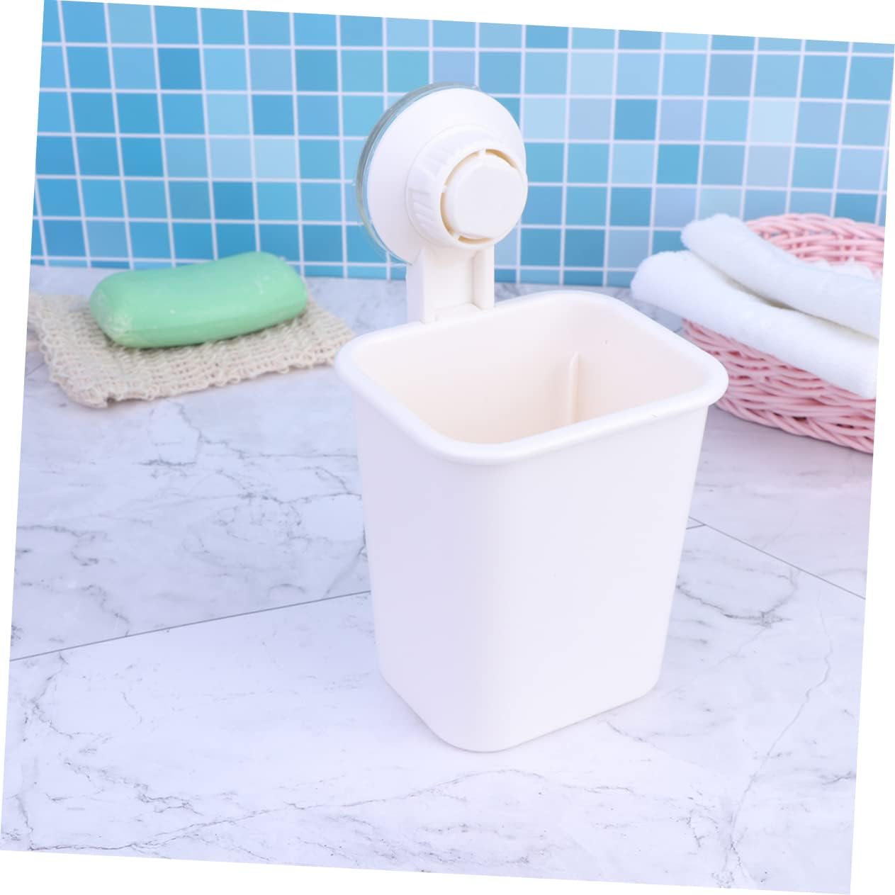 ABOOFAN Wall-Mounted White Toothbrush Holder Easy to Install