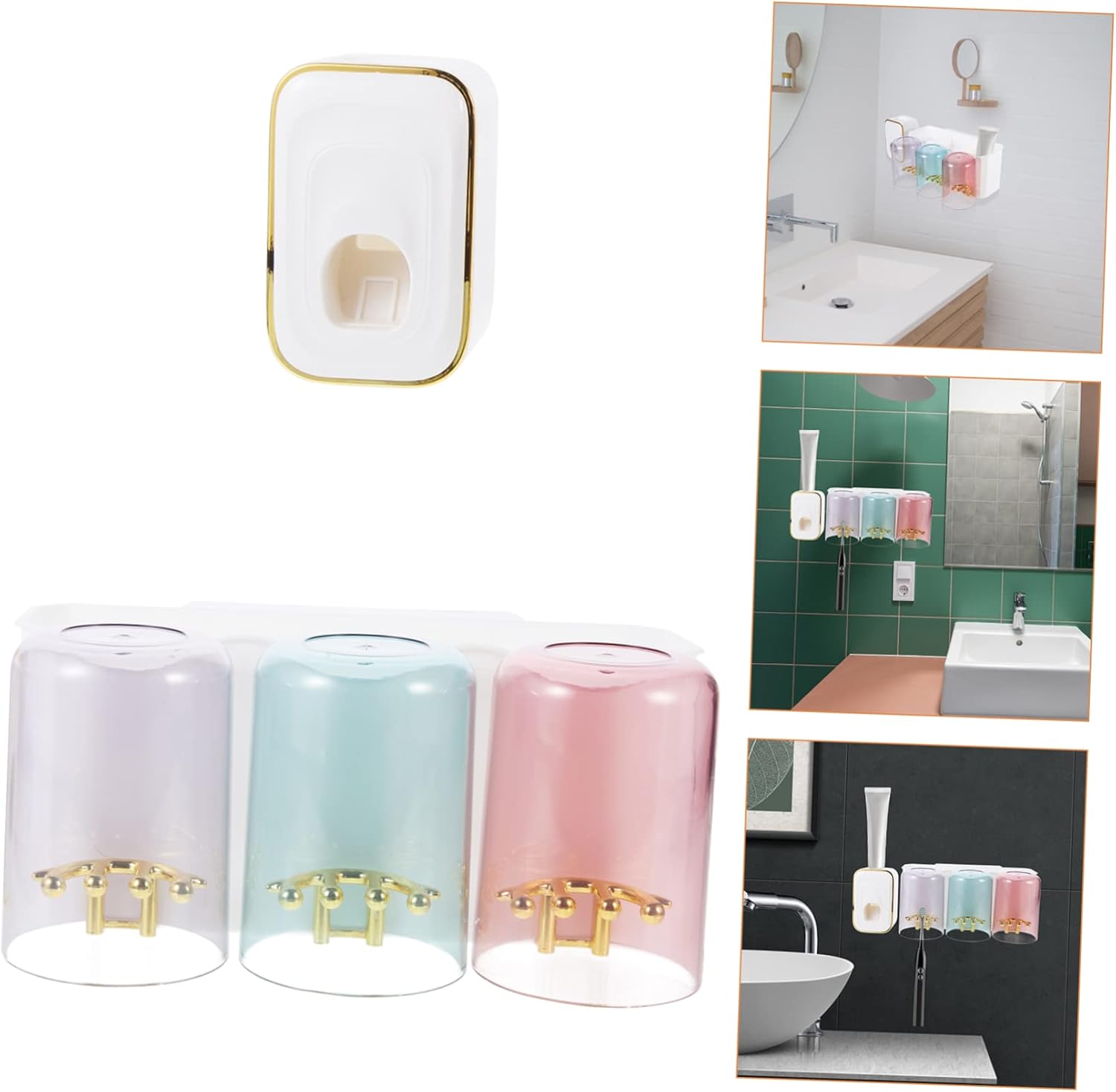 LIFKOME Wall Mounted Toothbrush Holder Organizer