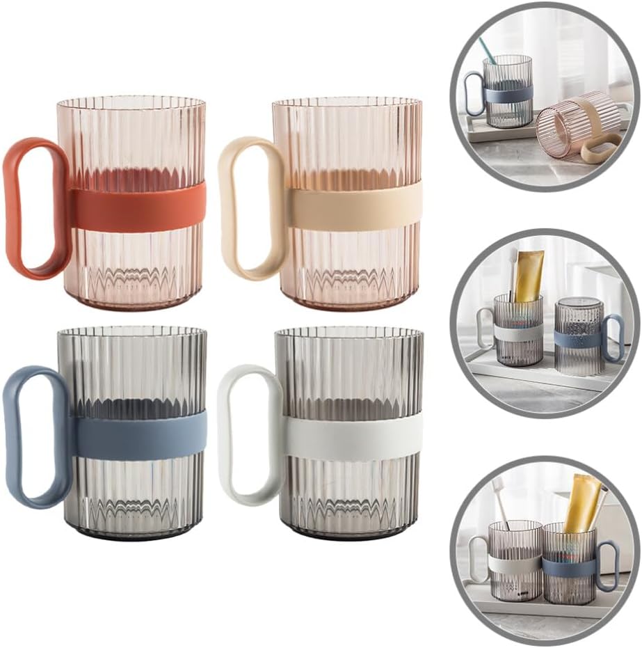 ABOOFAN 4pcs Reusable Toothbrush Cup Holder for Bathroom Mouthwash and Cold Drinks