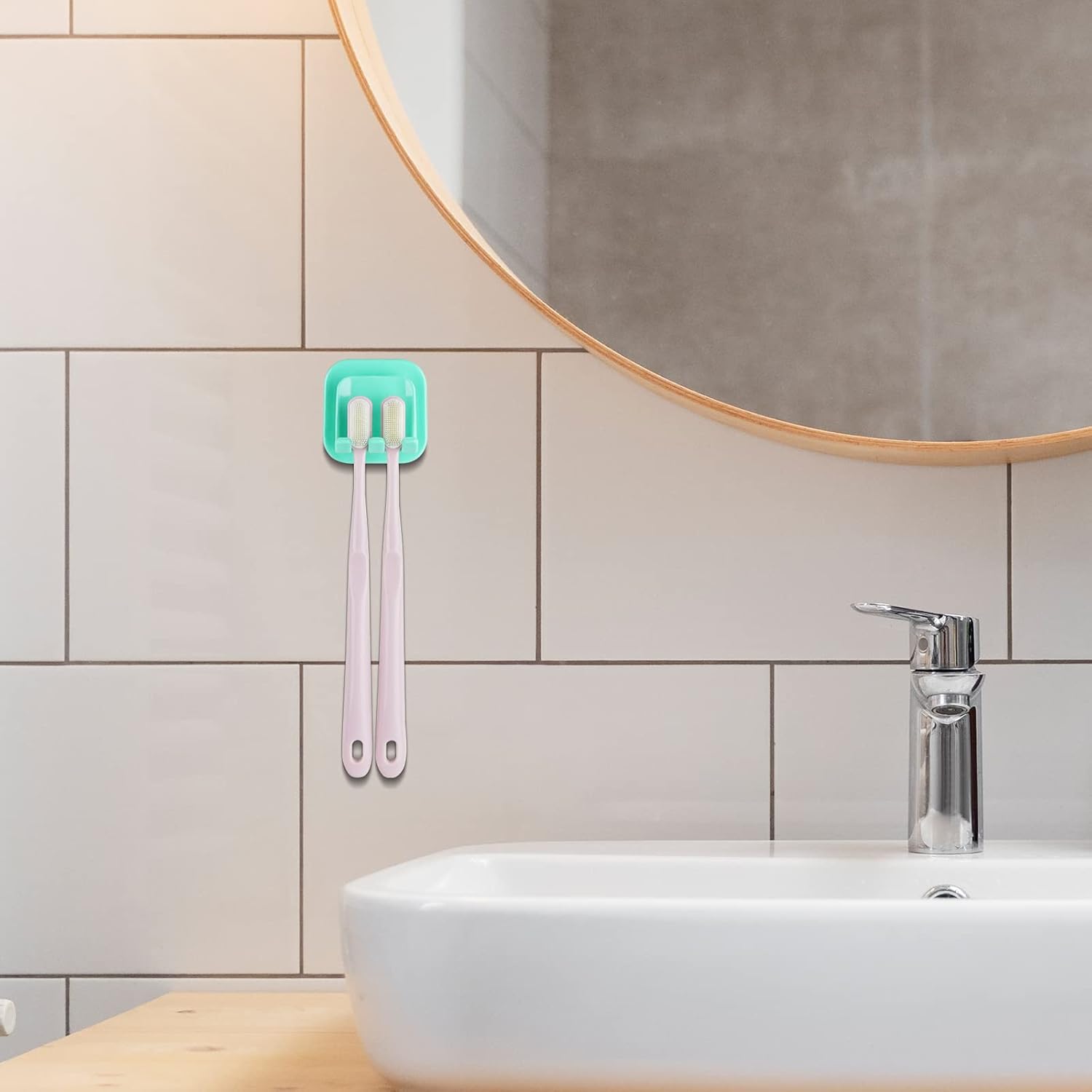 Space-Saving 2-in-1 Wall-Mounted Toothbrush and Gargle Cup Holder