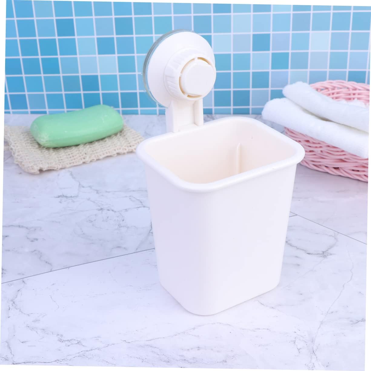 White Wall-Mounted Toothbrush Holder Space-Saving Organization Solution for Your Bathroom