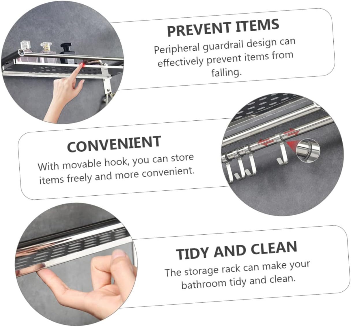 HEALLILY Stainless Steel Bath Storage Rack