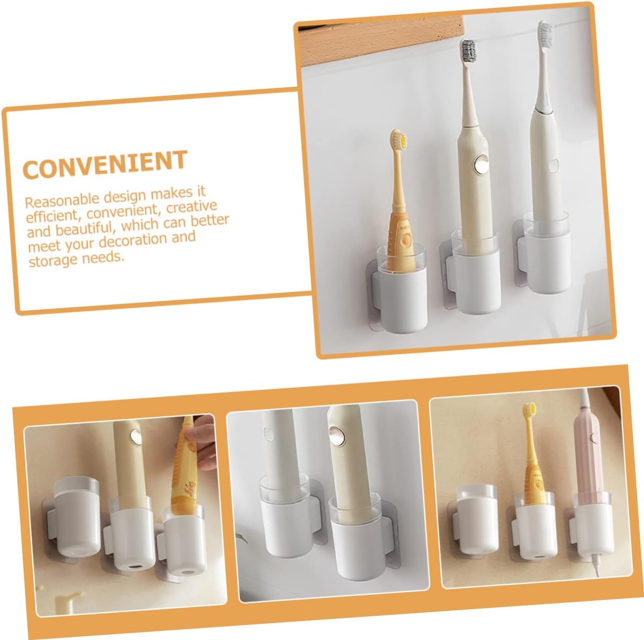 ABOOFAN Wall-Mounted Electric Toothbrush Holder