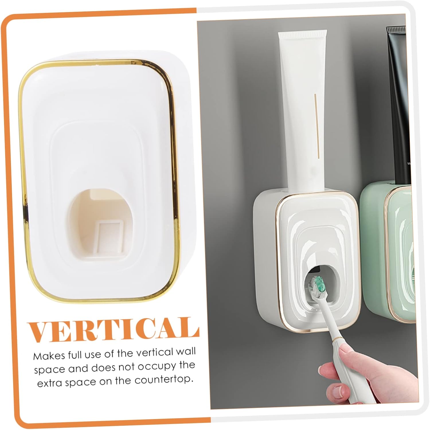 Stylish Wall-Mounted Toothbrush Holder Toothpaste Squeezer Organizer