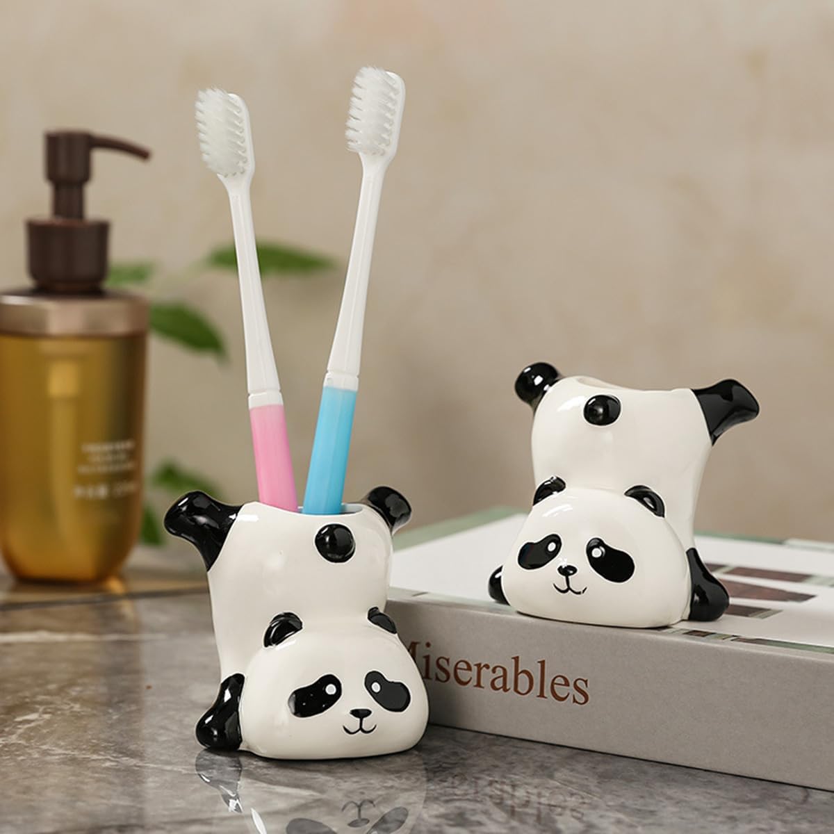 Cool Ceramic Panda Toothbrush Holder