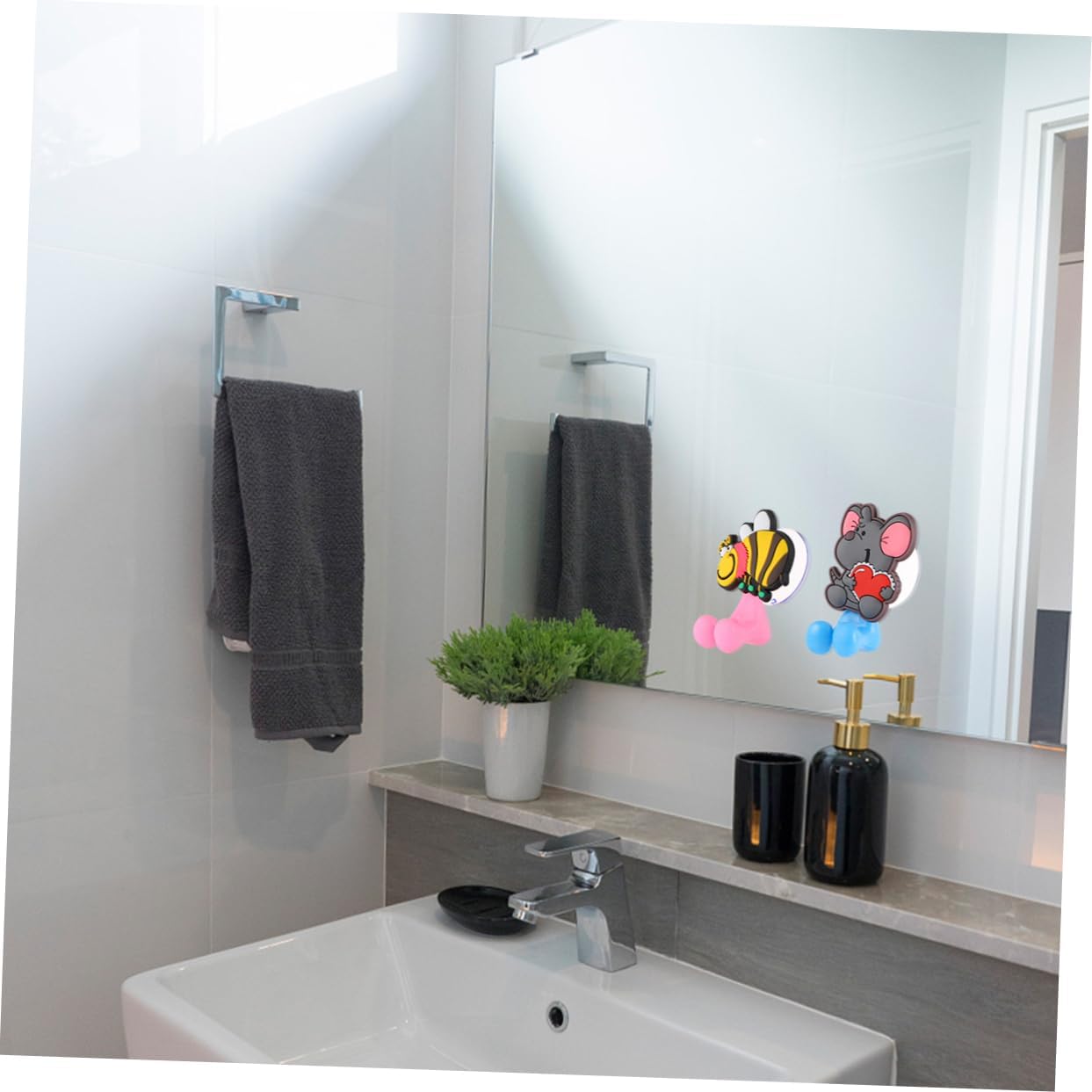 Ciieeo Cute Animal Toothbrush Holder with Suction Cup for Kids