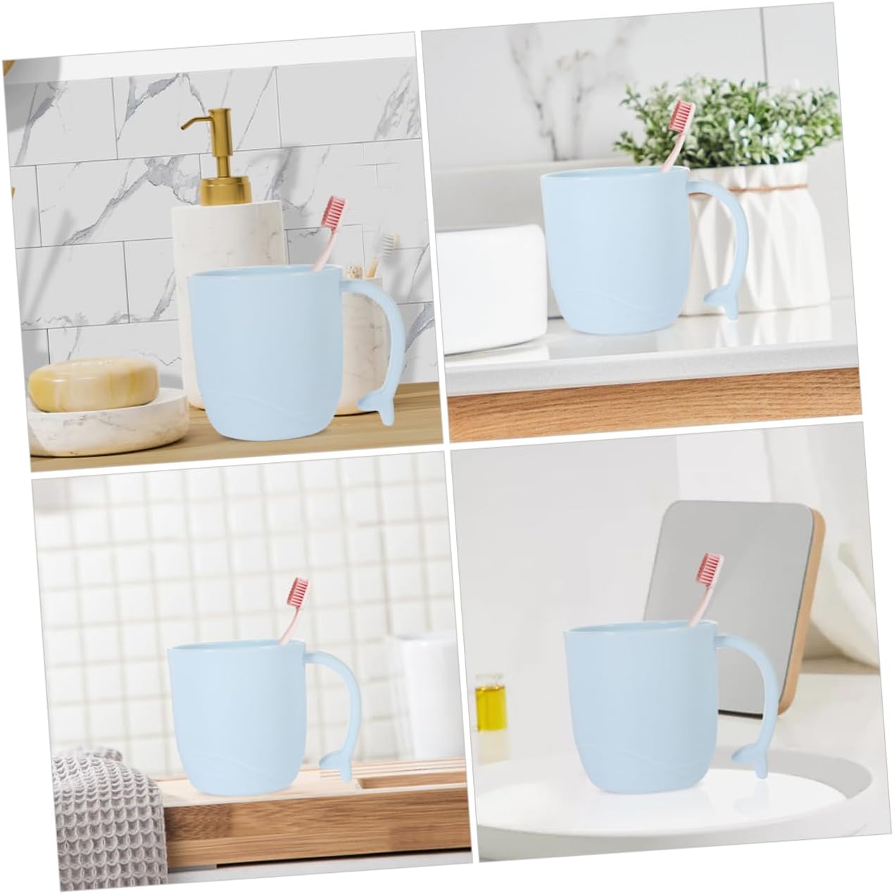 Adorable Durable 2-Piece Toothbrush Mouthwash Holders
