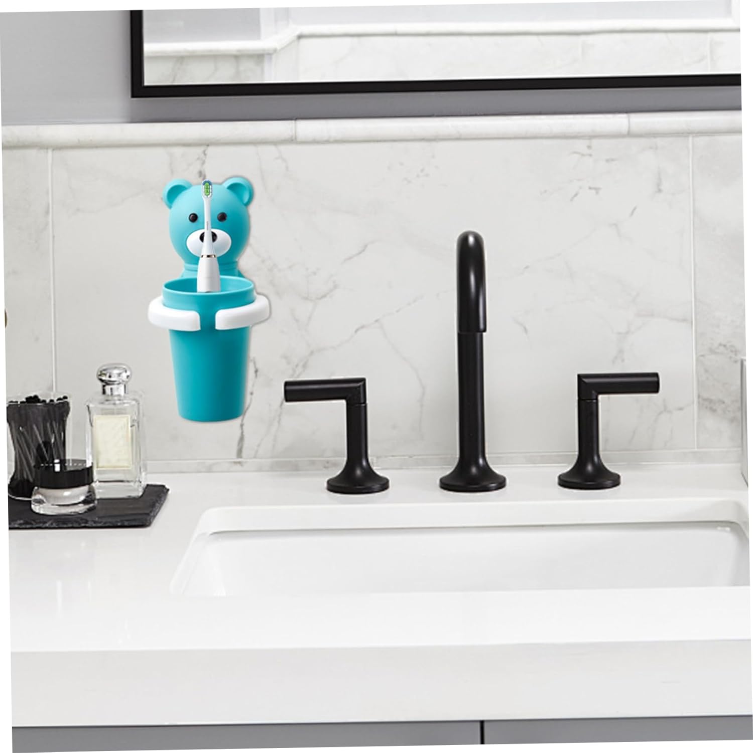 Cute Bear Toothbrush Holder with Cup for Kids