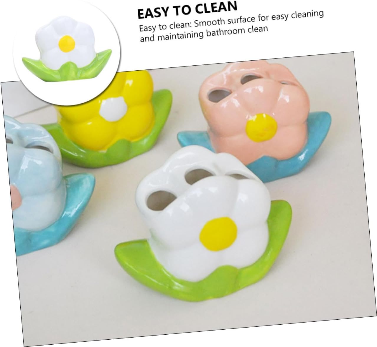 Floral Toothbrush Holder Compact