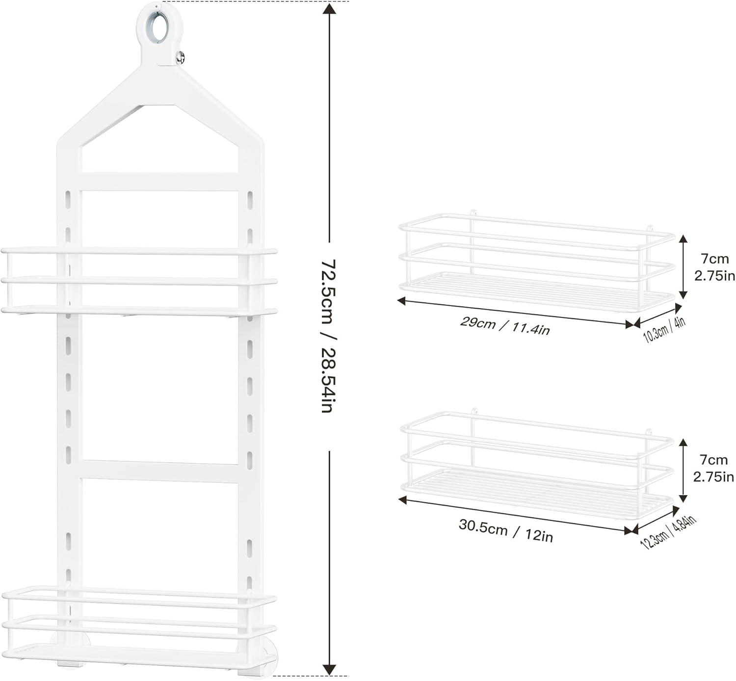 Orimade Adjustable Anti-Slip Shower Caddy Over Shower Head