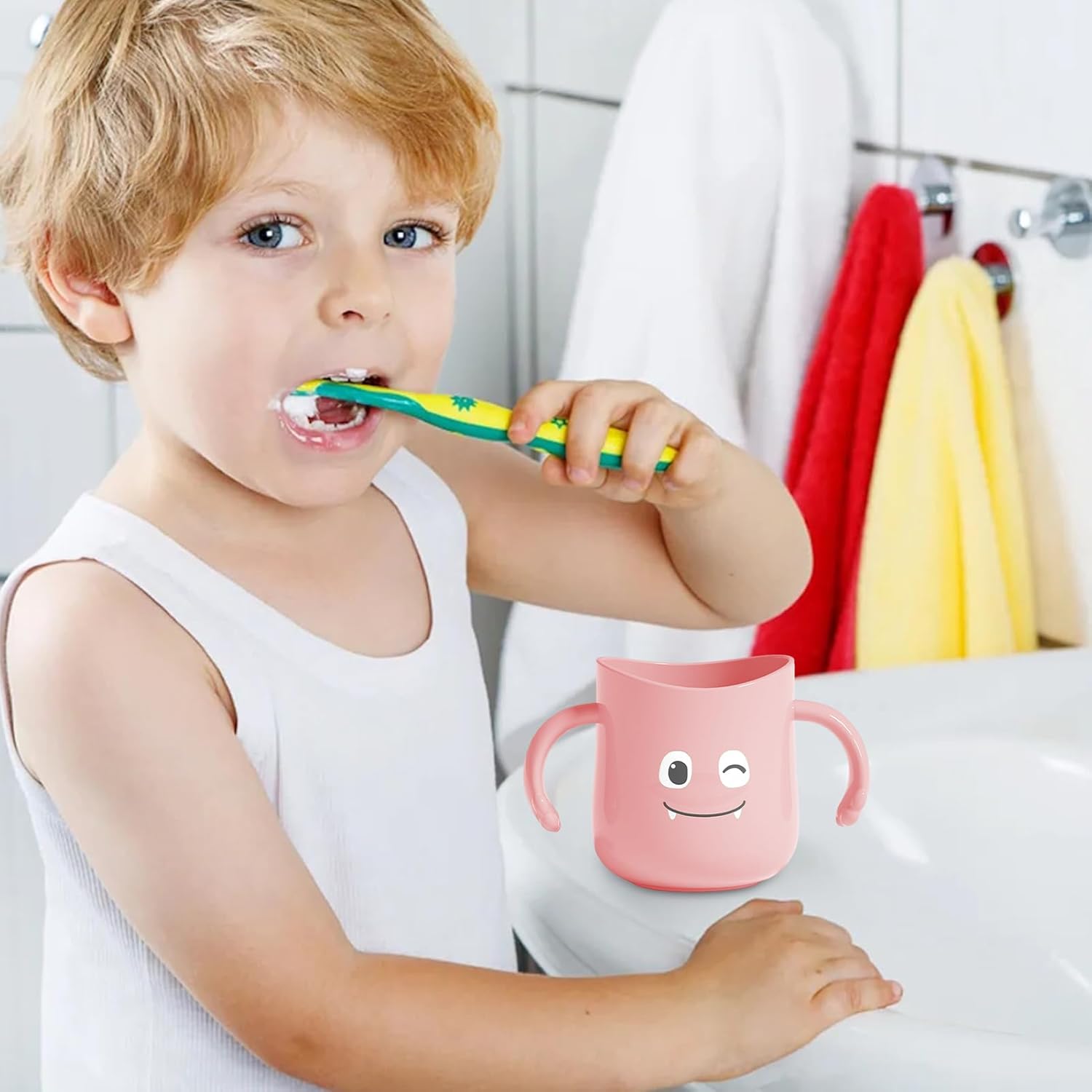Awakentti 2 Pcs Kids Toothbrush Cup with Dinosaur Design