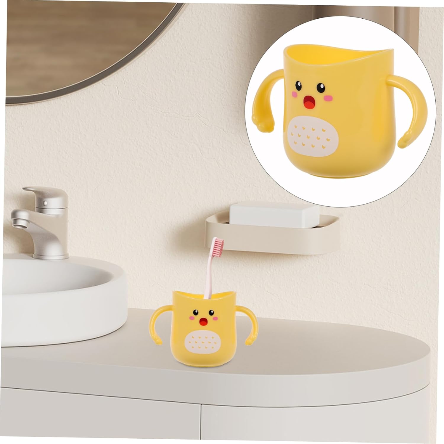 Safe Spill-Proof Toothbrush Holder for Kids
