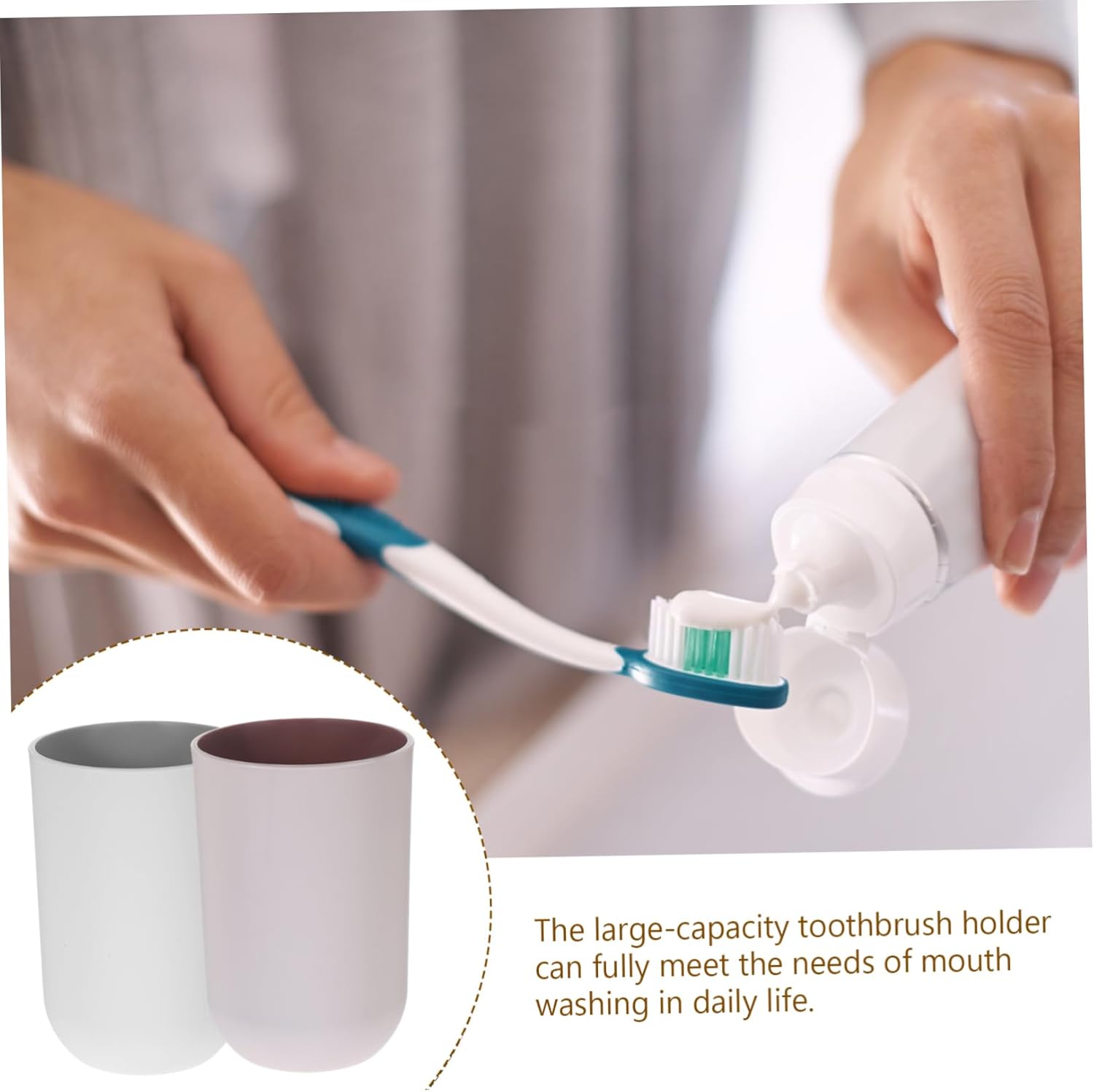 Dual-Color 2-Pack Toothbrush Water Tumbler Cups
