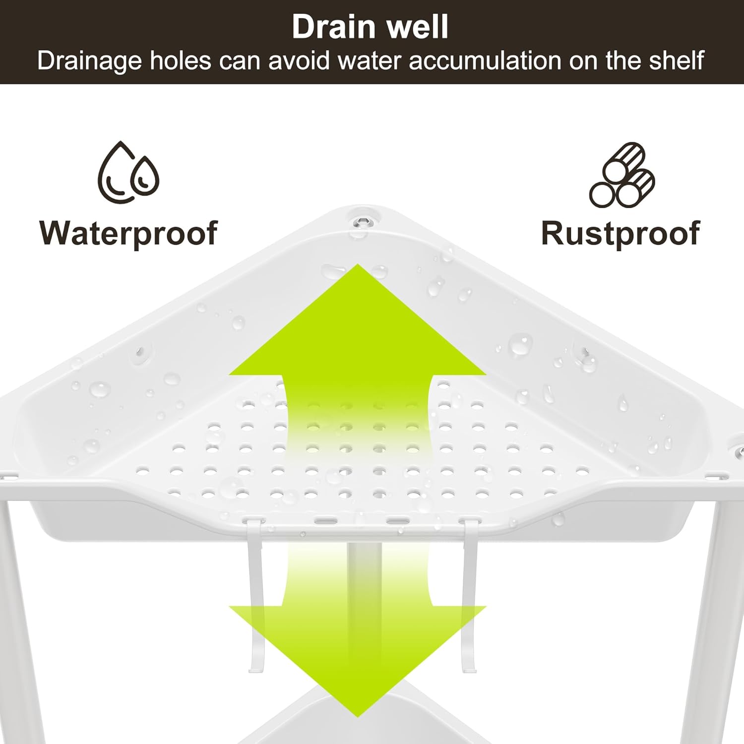 Orimade Rustproof 5 Tier Corner Shower Caddy Organizer
