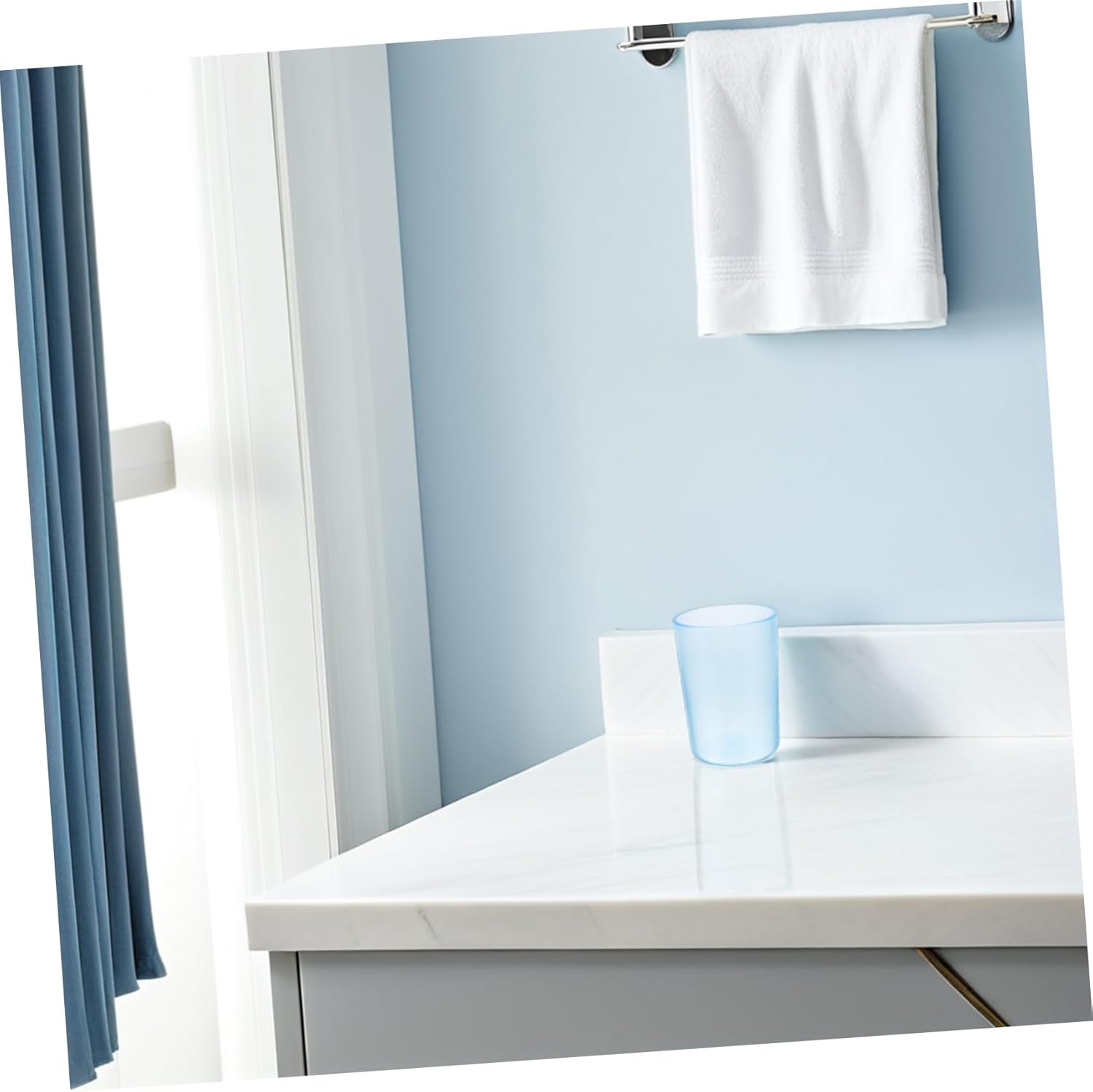 Stylish Blue Transparent Toothbrush Cup for Adults