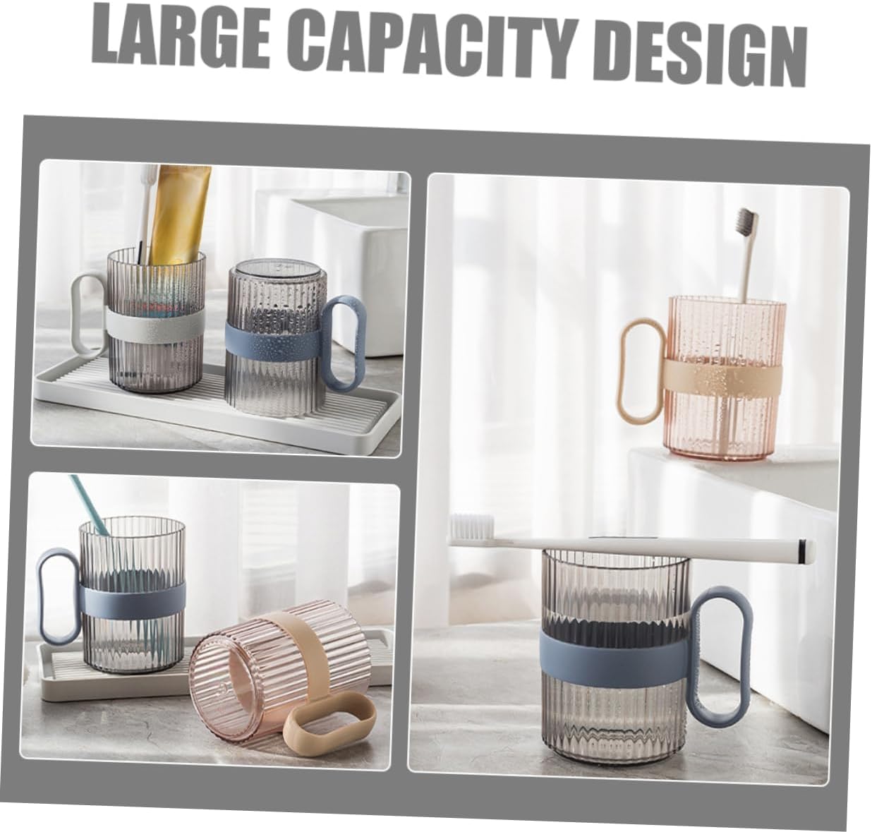 Zerodeko 4pcs Reusable Toothbrush Cups Holder