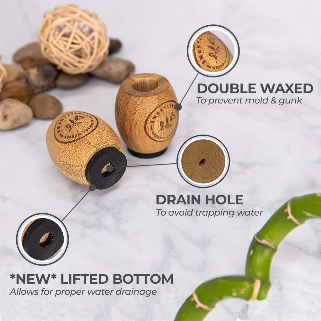 SmartLifeco Bamboo Toothbrush Holder - Eco Friendly