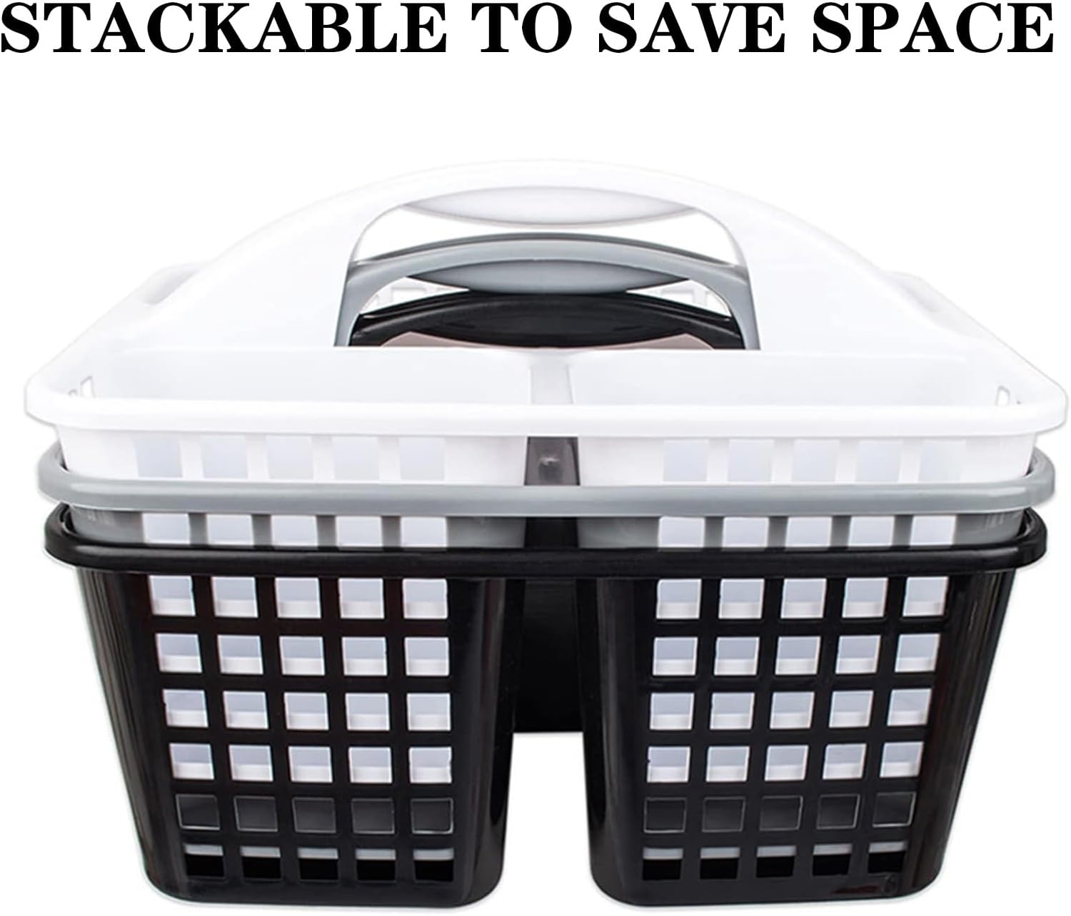 Portable Shower Caddy Basket with Compartments and Handle