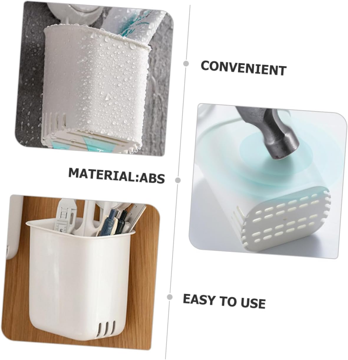 Wall Mounted Suction Cup Toothbrush Holder with Drainage 1