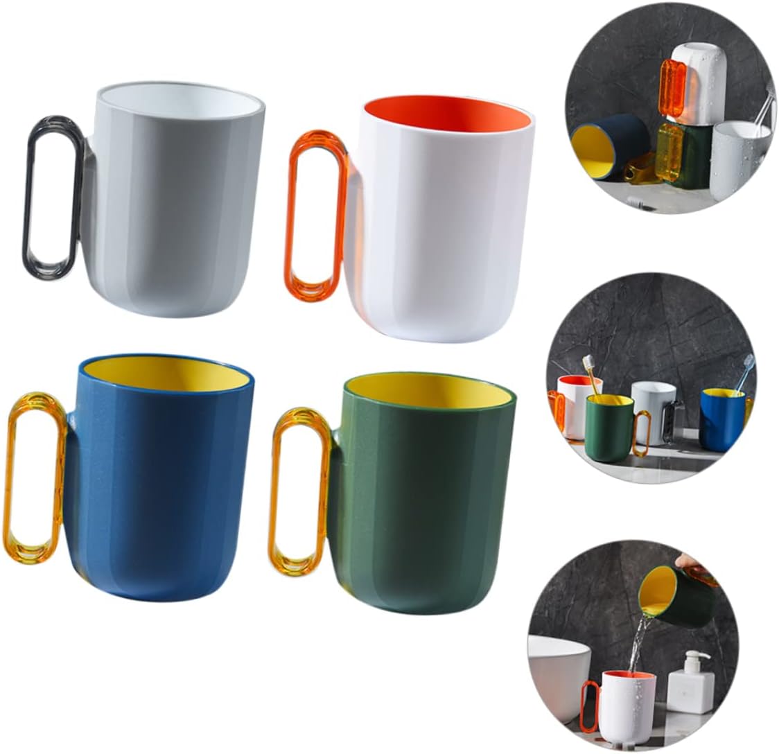 Chic 4-Piece Toothbrush Tea Mugs for Travel Home