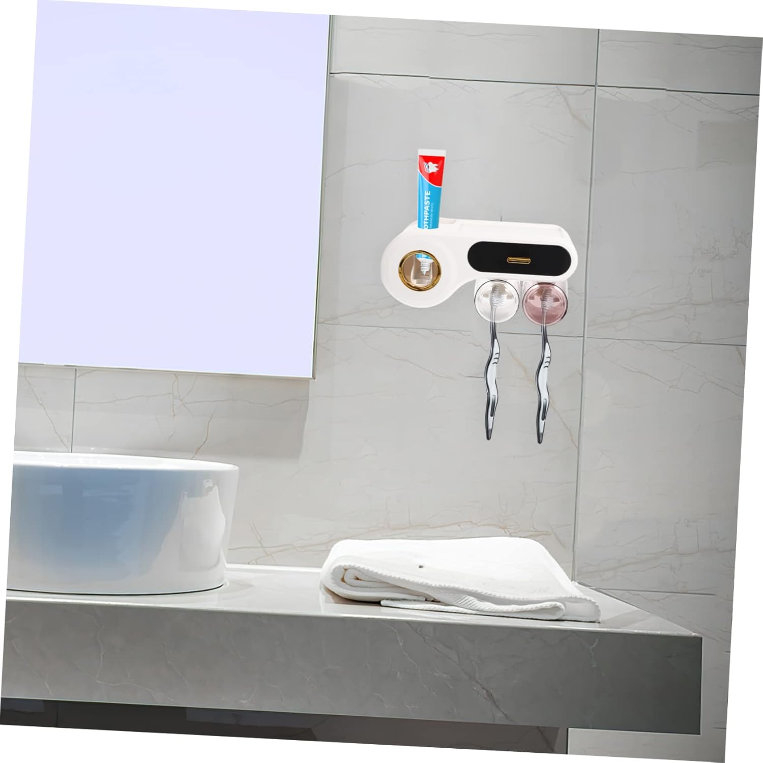 Wall-Mounted Toothbrush Cosmetics Organizer