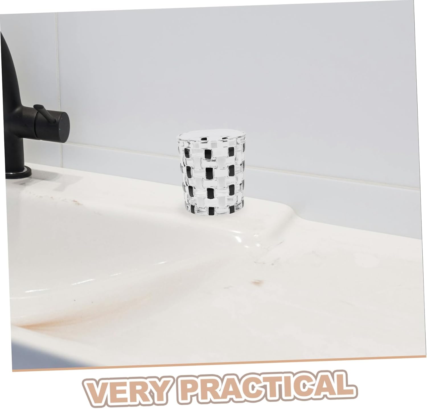 HEALLILY Mouthwash Rinsing Cup Glass Tumbler Toothbrush Holder