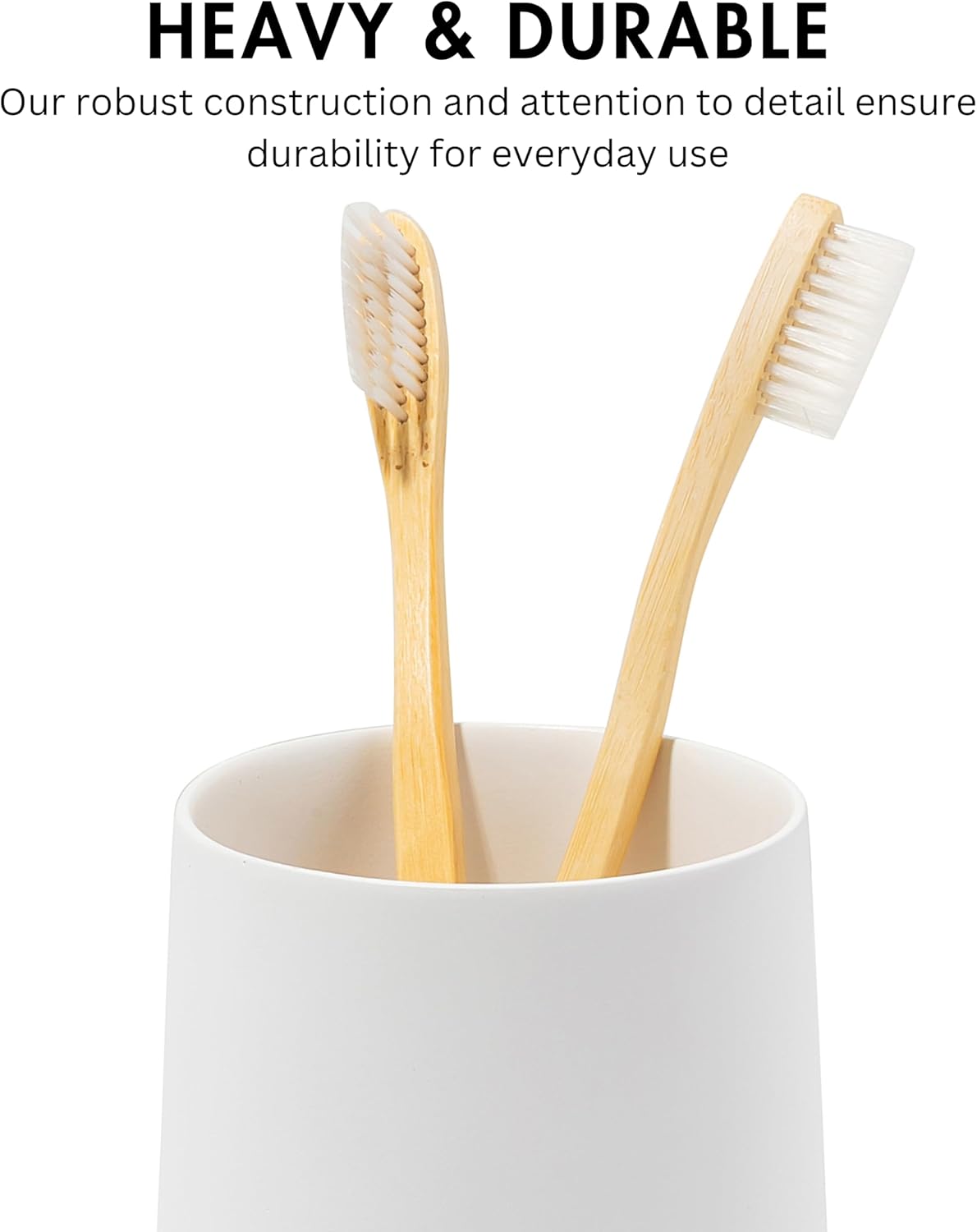 Matte White Toothbrush Holder and Soap Dispenser Set