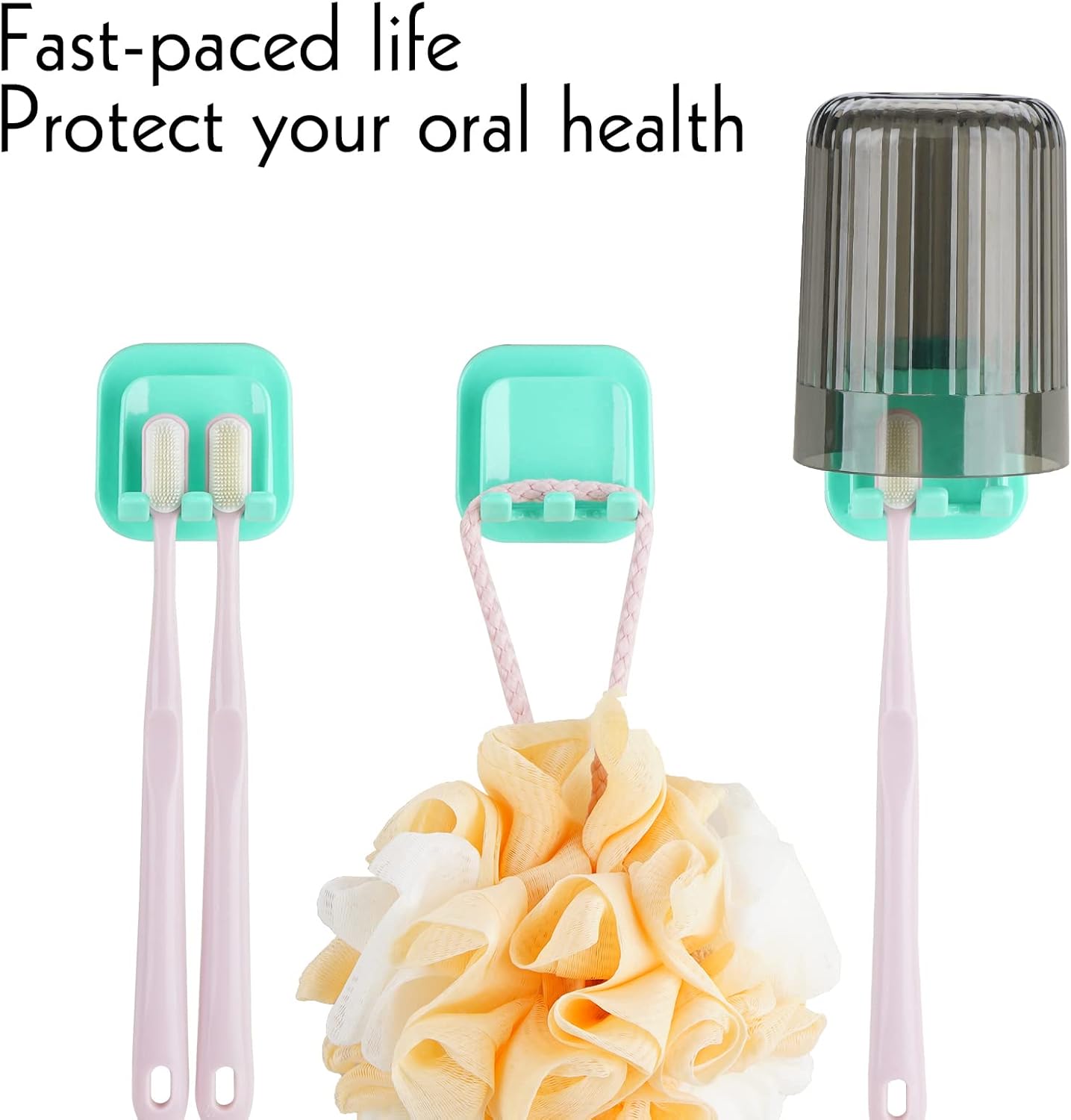 Space-Saving 2-in-1 Wall-Mounted Toothbrush and Gargle Cup Holder