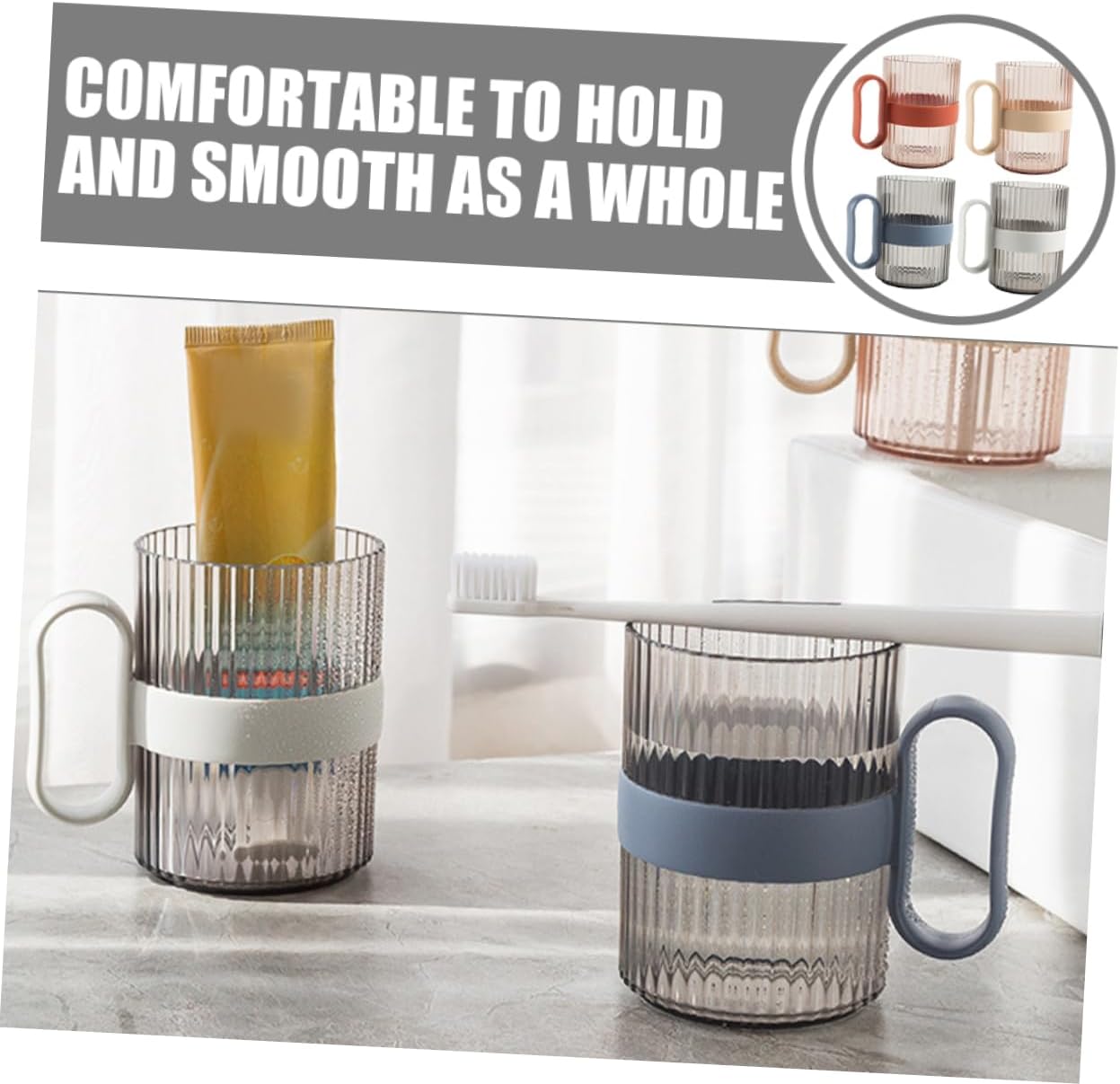Zerodeko 4pcs Reusable Toothbrush Cups Holder
