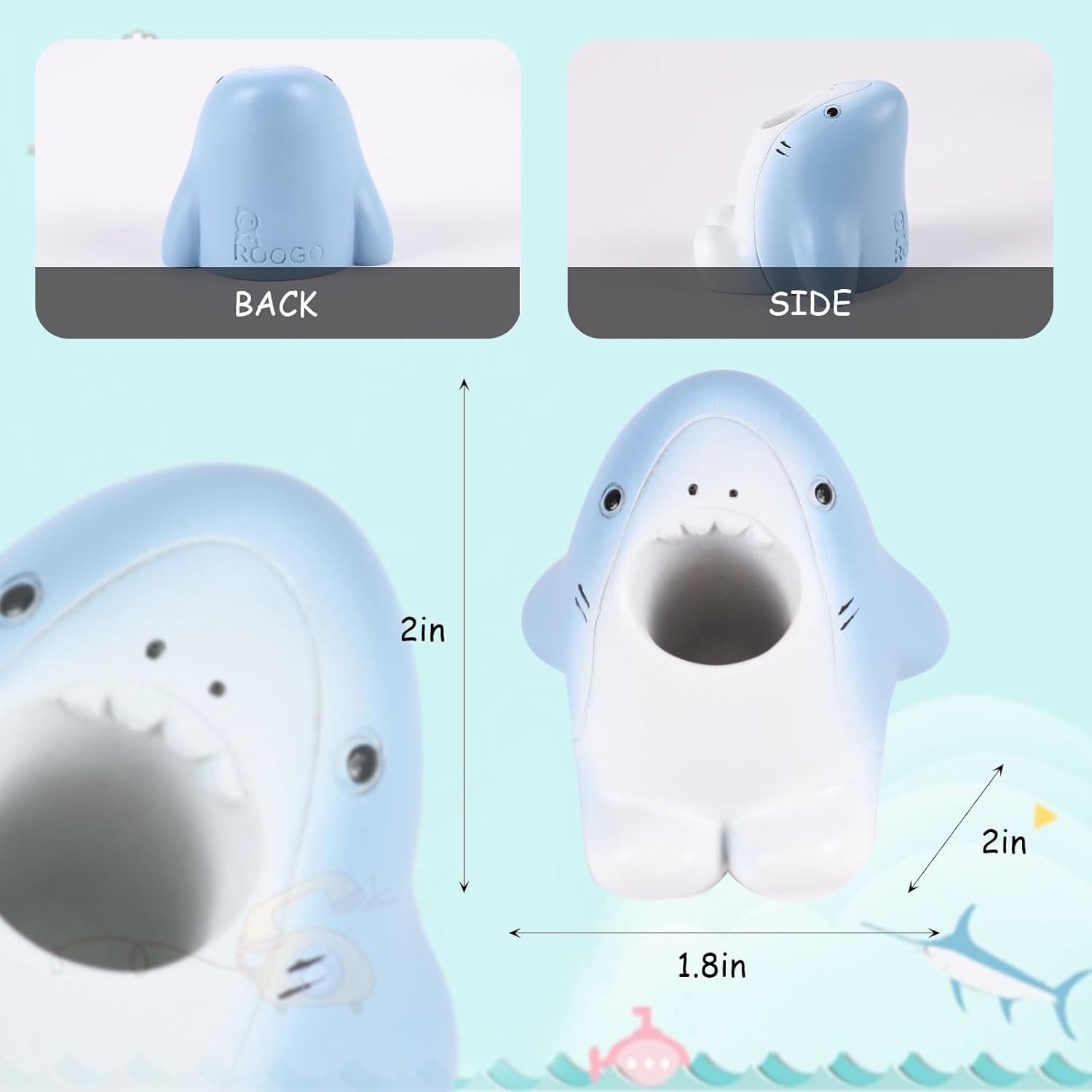 AKAKL Cute Shark Toothbrush Holder