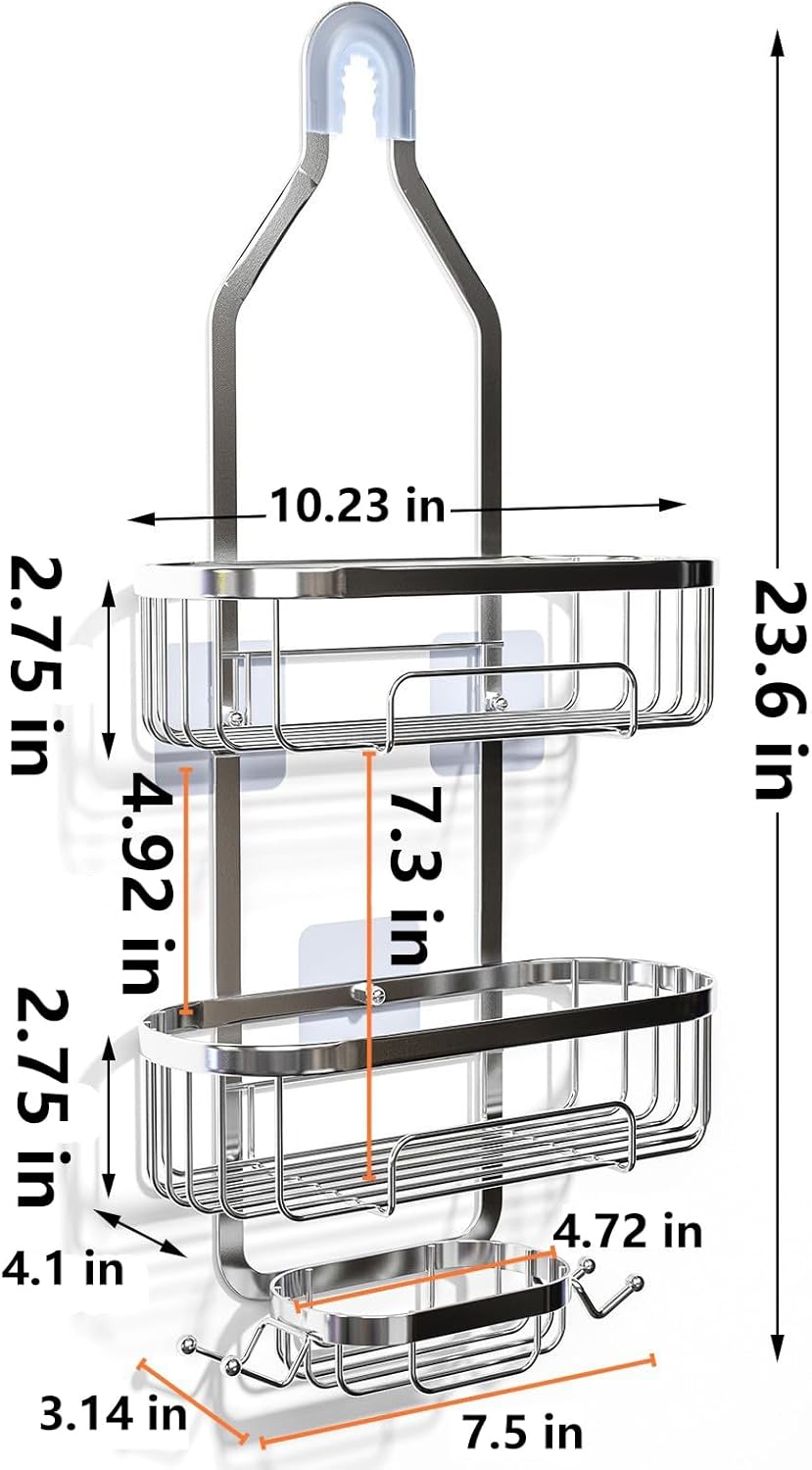 Effortlessly Organized Showers Rust-Resistant Caddies from Ycpasta