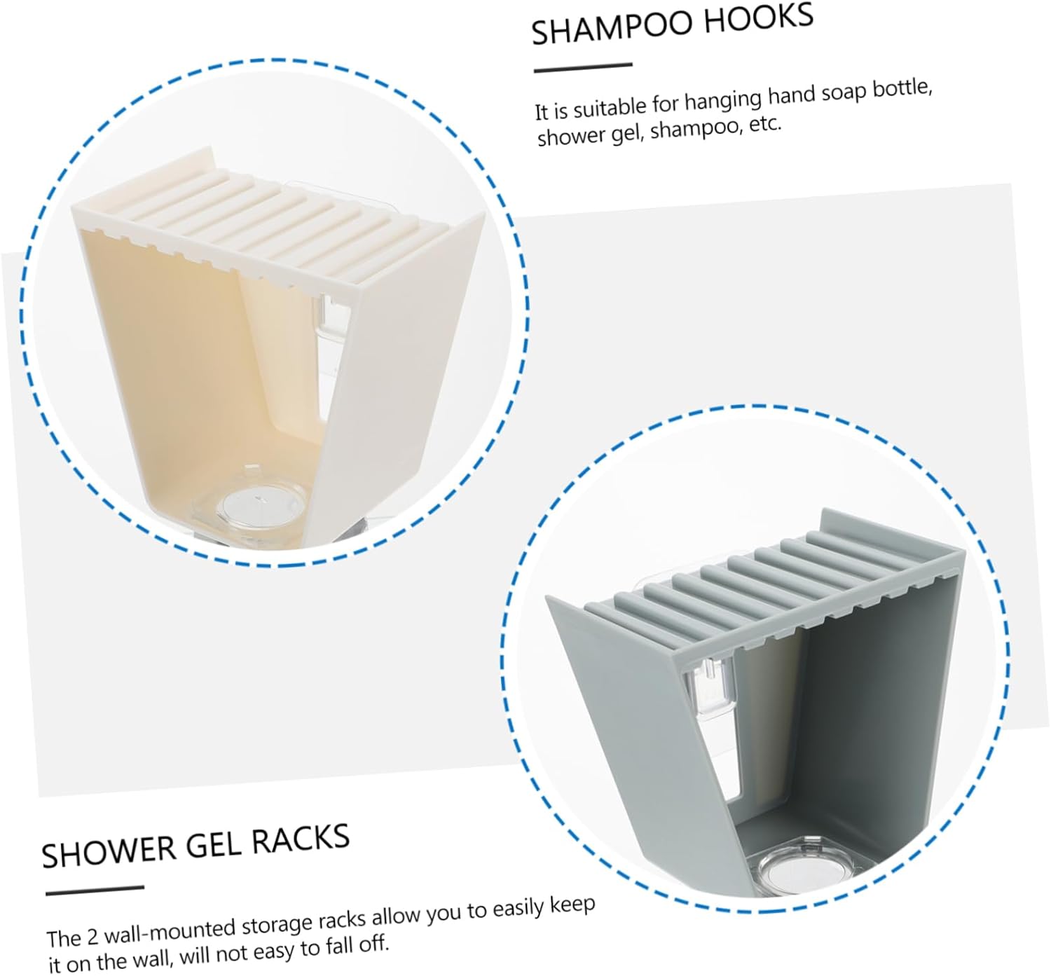2-Piece Wall-Mounted Storage Racks for Bathroom