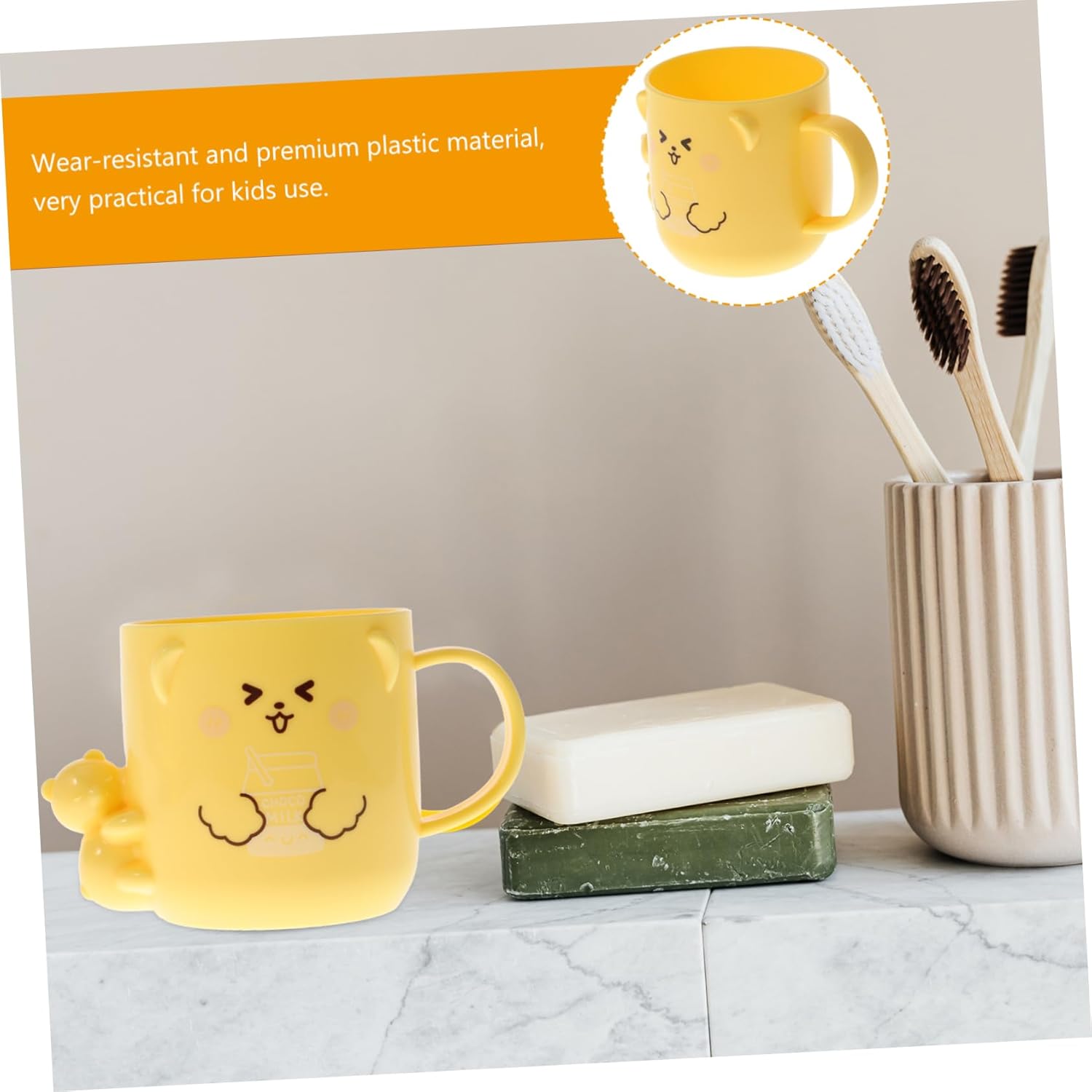 Gleavi Practical 2-Pack Kids Toothbrush Cup Cartoon Design