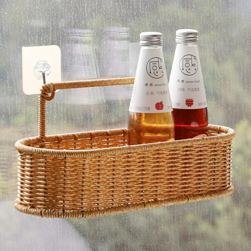 Oiche Rustic Bath Organizer Portable Woven Shower Holder