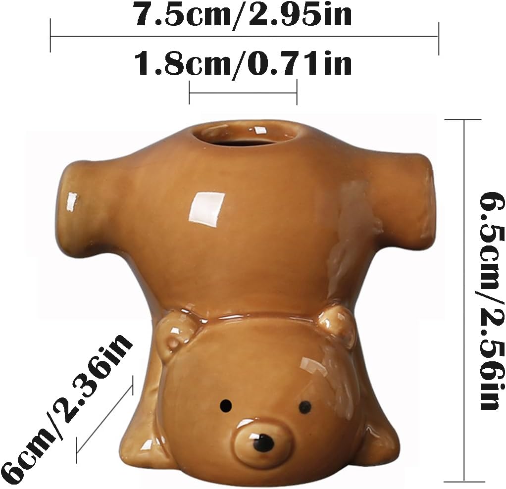 Two Funny Bear Toothbrush Holders