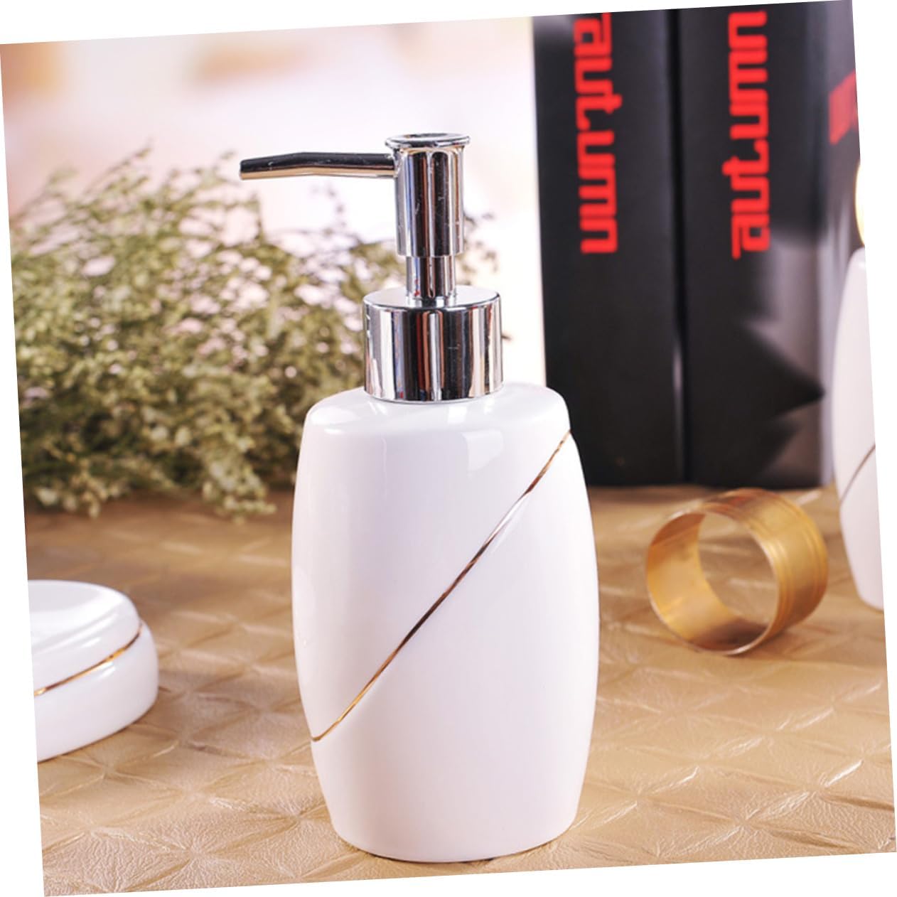 Zerodeko 5pcs Ceramic Toothbrush Holder Set for Bathroom